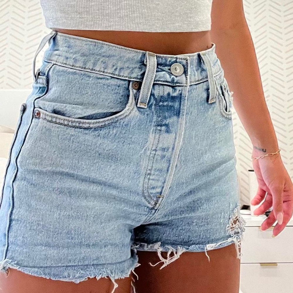 Levi light wash 501 shorts.